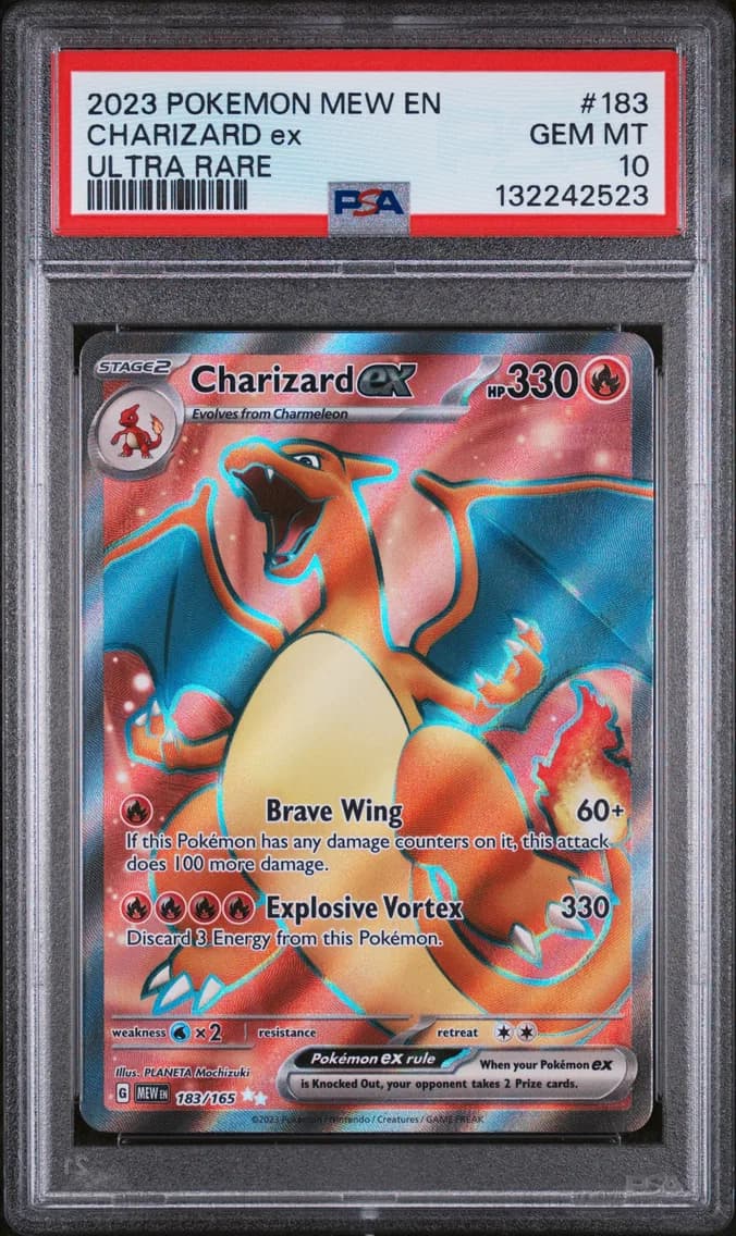 Charizard EX, 151, PSA 10