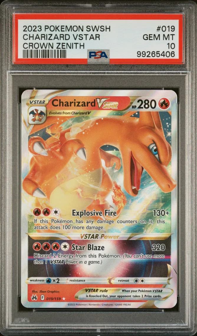 Charizard VSTAR, Sword and Shield Crown Zenith, PSA 10