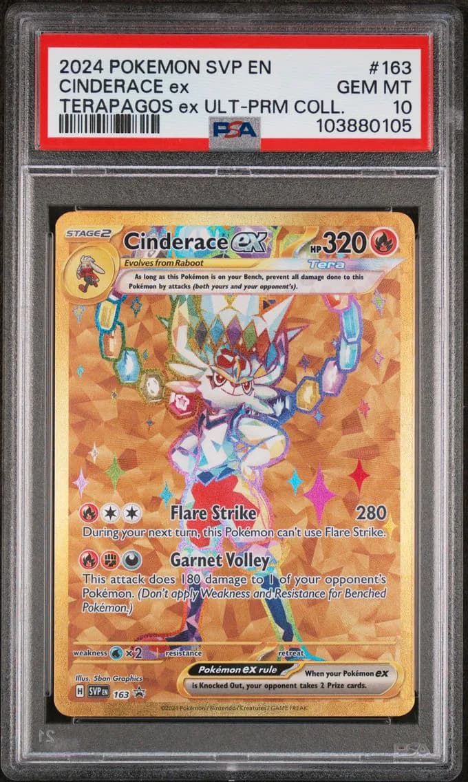 Cinderace EX, SV Black Star Promo, PSA 10