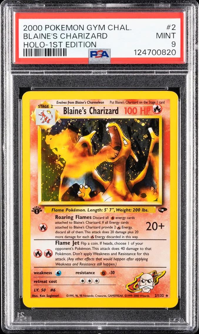 Blaine's Charizard, Gym Challenge, PSA 9