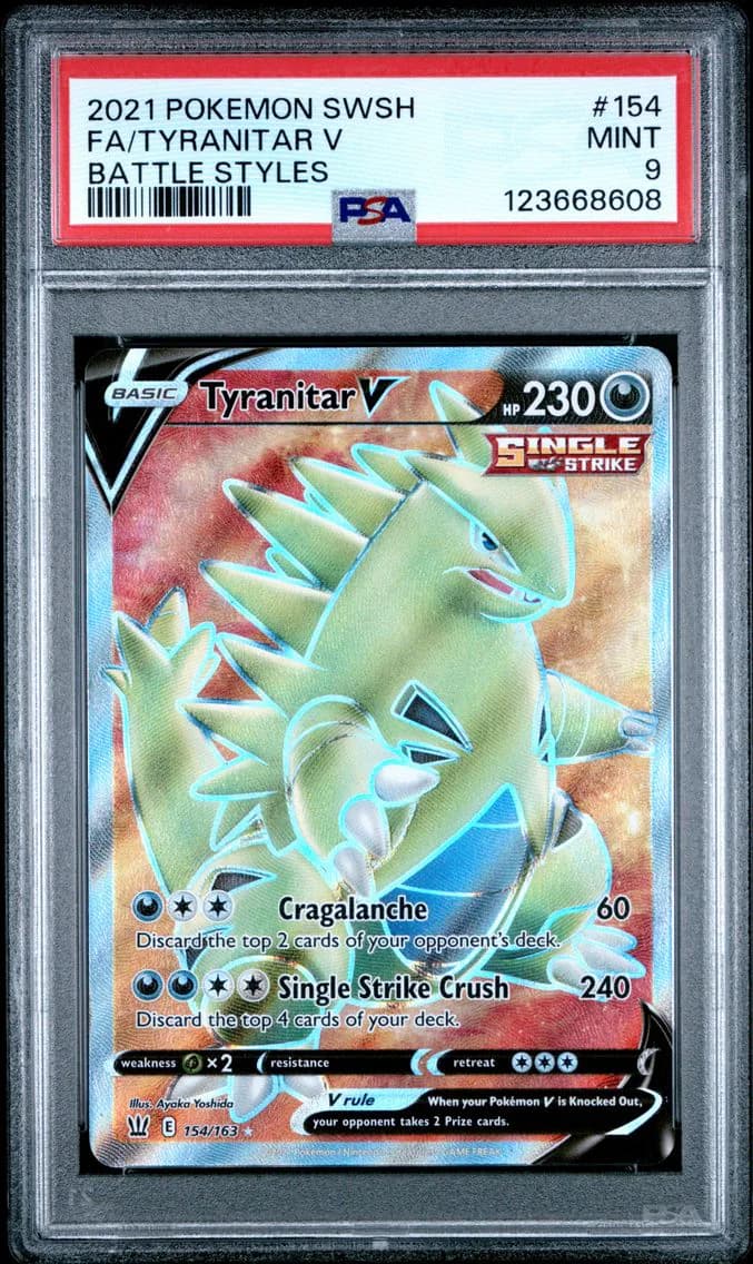 Tyranitar V, Sword & Shield Battle Styles, PSA 9