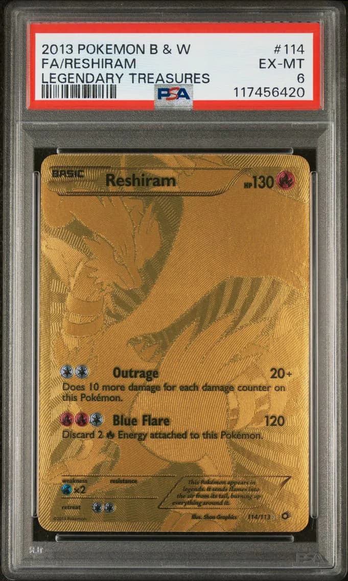 Reshiram, Black & White Legendary Treasures, PSA 6