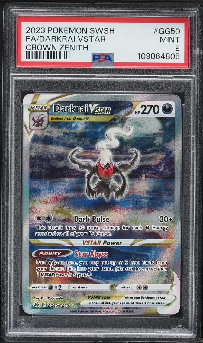 Darkrai VSTAR, Sword and Shield Crown Zenith, PSA 9