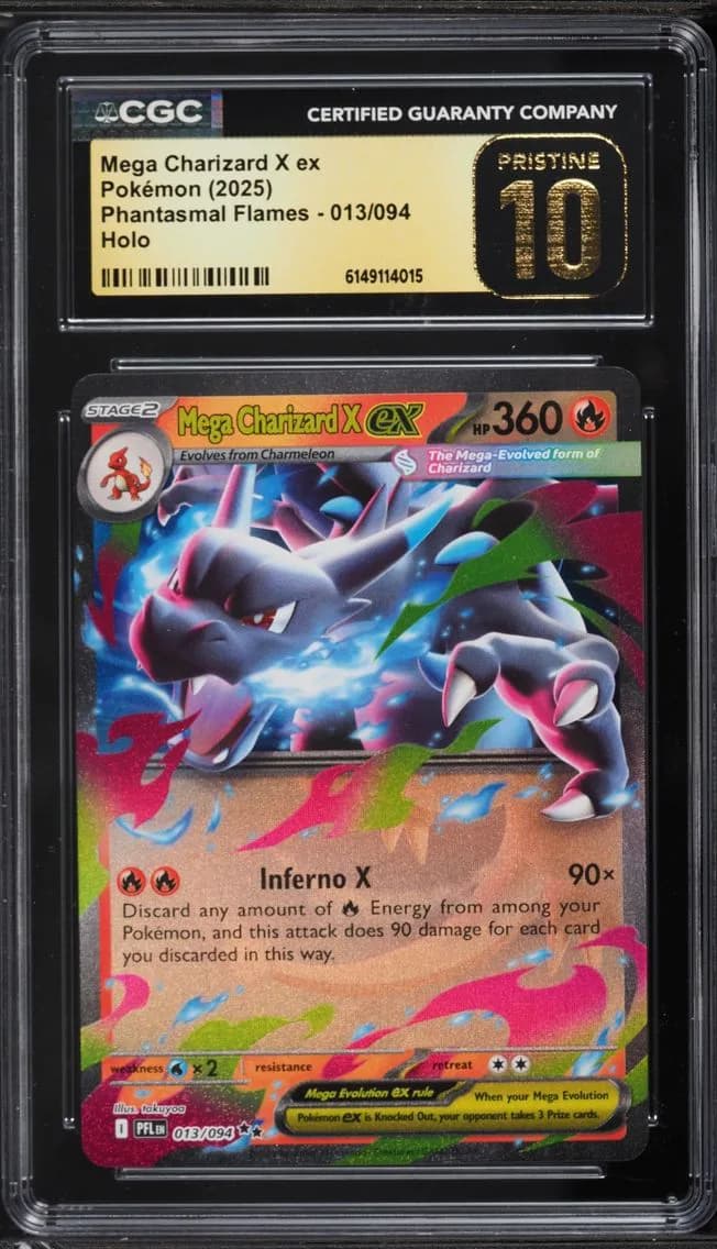 Mega Charizard X Ex, Phantasmal Flames, CGC 10