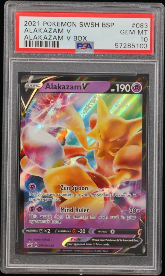 Alakazam V, Swsh Black Star Promo, PSA 10