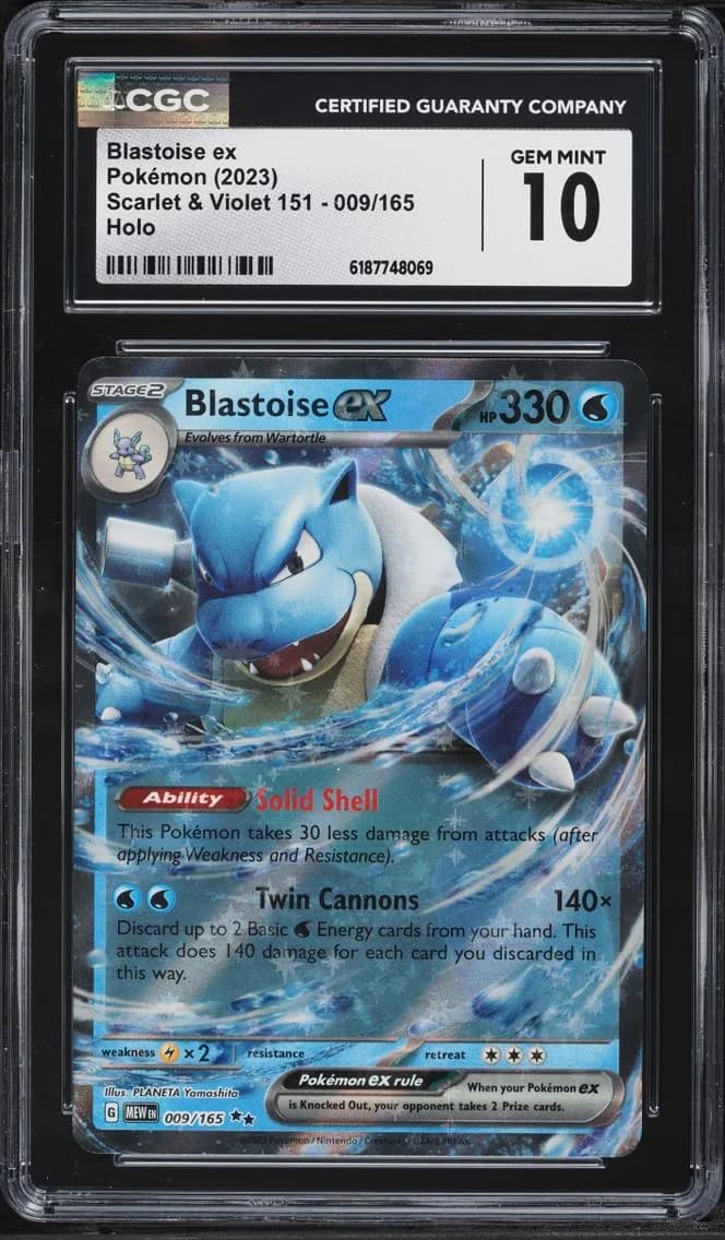 Blastoise EX, Scarlet & Violet 151, CGC 10