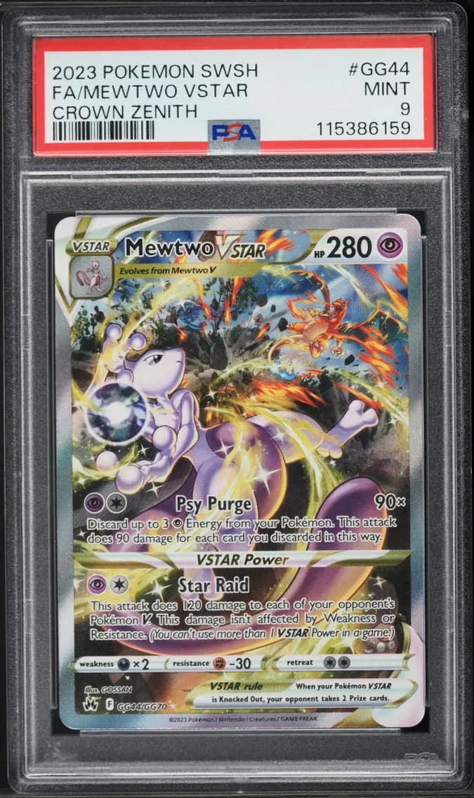 Mewtwo VSTAR, Sword and Shield Crown Zenith, PSA 9