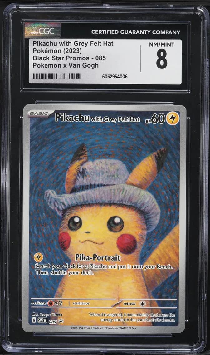 Pikachu With Grey Felt Hat, Black Star Promos - Scarlet & Violet SVPEN, CGC 8