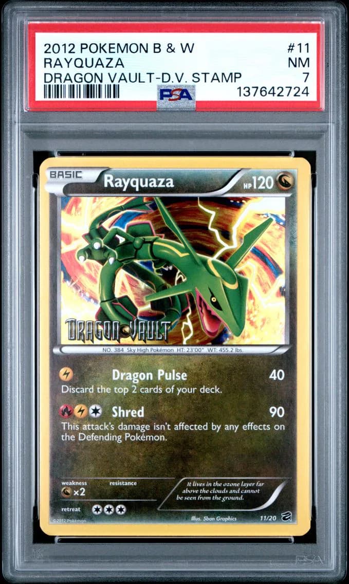 Rayquaza, Black & White Dragon Vault, PSA 7