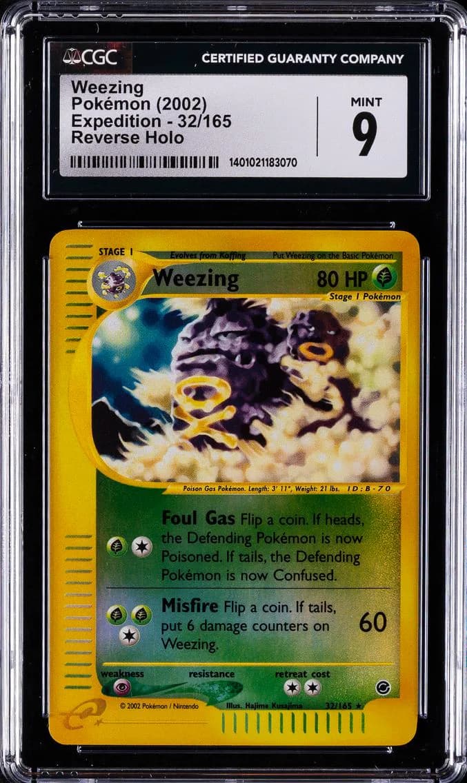 Weezing-Reverse Foil, Expedition, CGC 9