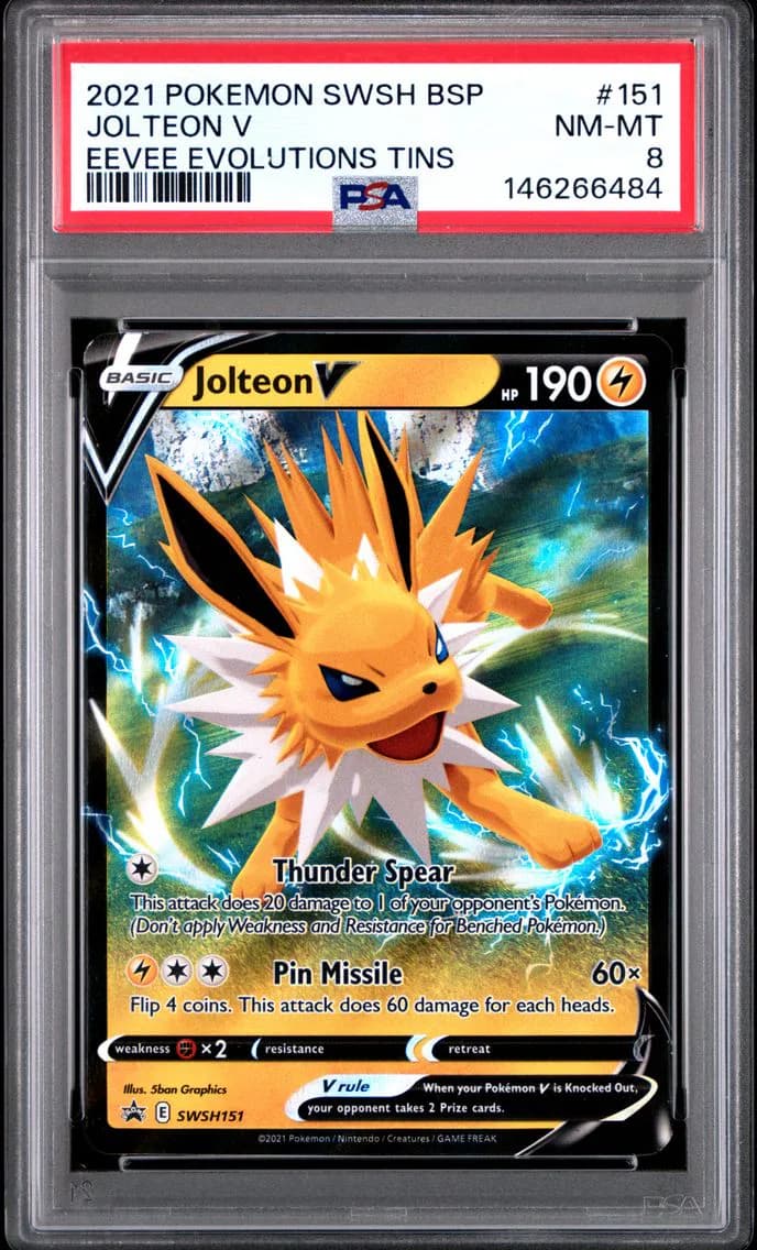 Jolteon V, Swsh Black Star Promo, PSA 8