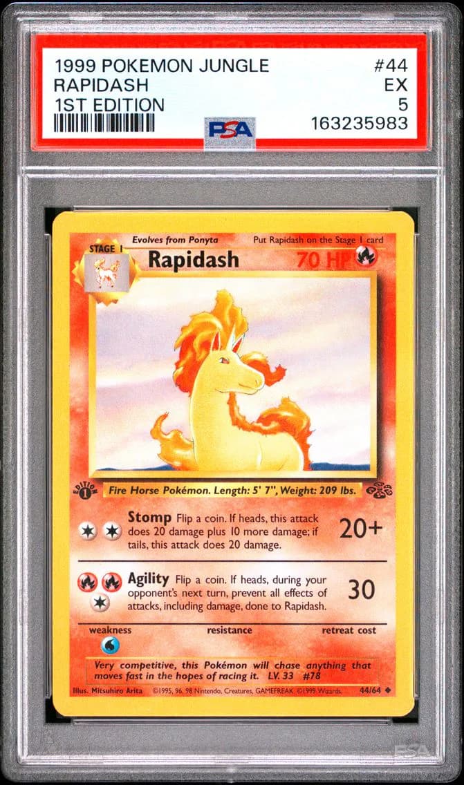 RAPIDASH 1st Edition, Jungle, PSA 5
