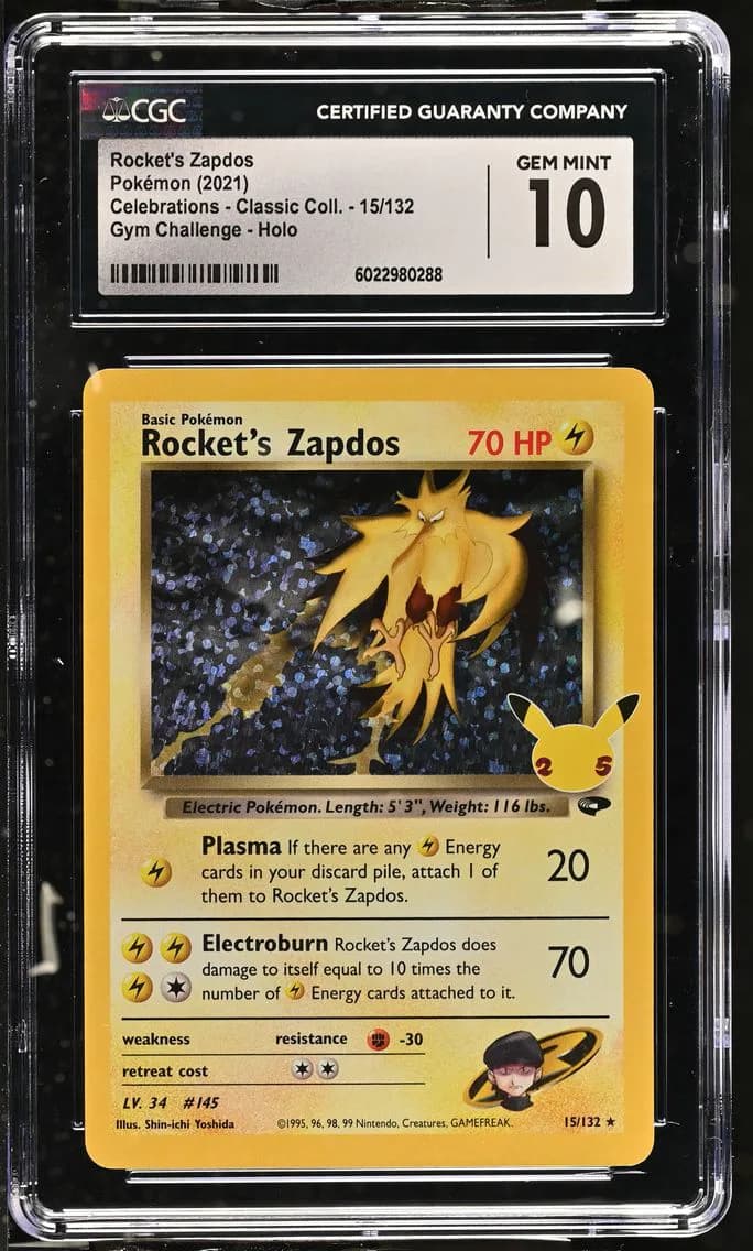 Rocket's Zapdos, Celebrations - Classic Collection, CGC 10