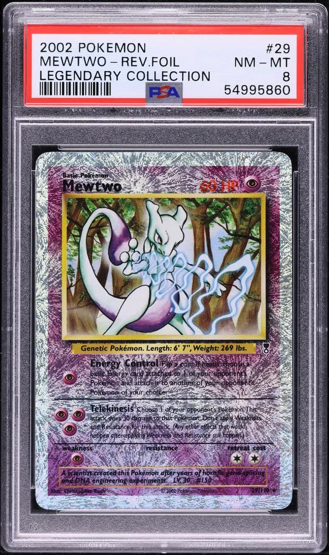 Mewtwo-Reverse Foil, Legendary Collection, PSA 8