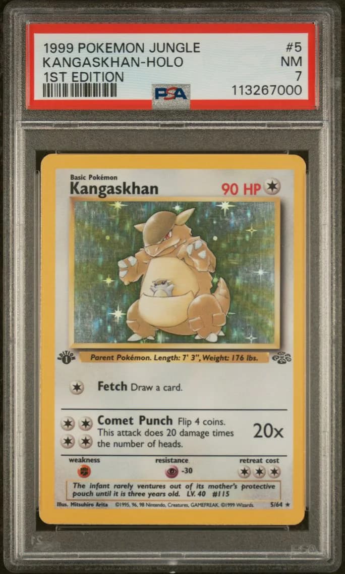 Kangaskhan-Holo 1st Edition, Jungle, PSA 7