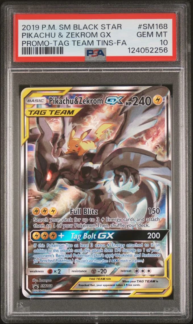 Pikachu & Zekrom GX, SM Black Star Promo, PSA 10