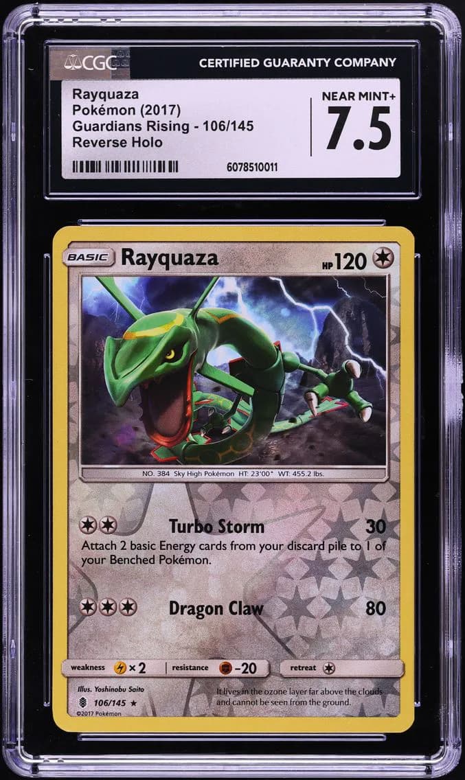 Rayquaza Reverse Holo, Guardians Rising, CGC 7.5