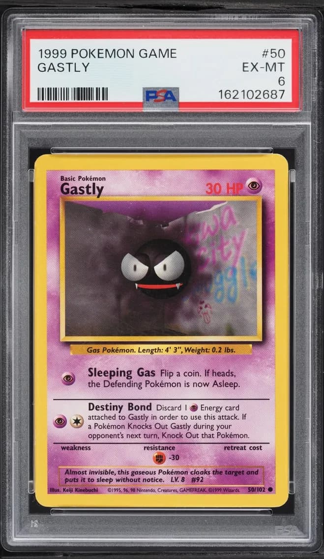 Base Set Gastly EXMT, Game, PSA 6