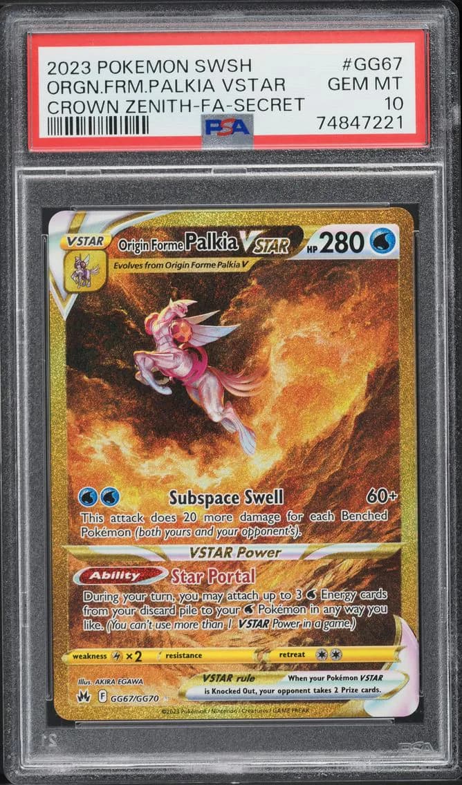 Origin Forme Palkia VSTAR, Sword and Shield Crown Zenith, PSA 10