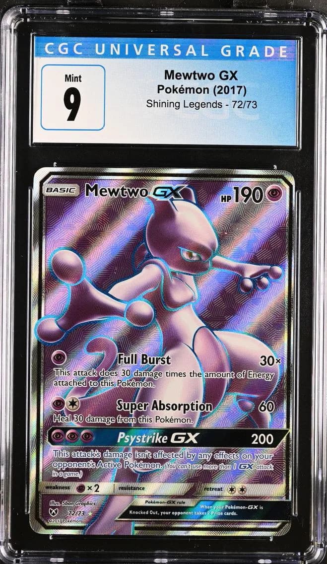 Mewtwo GX, Shining Legends, CGC 9