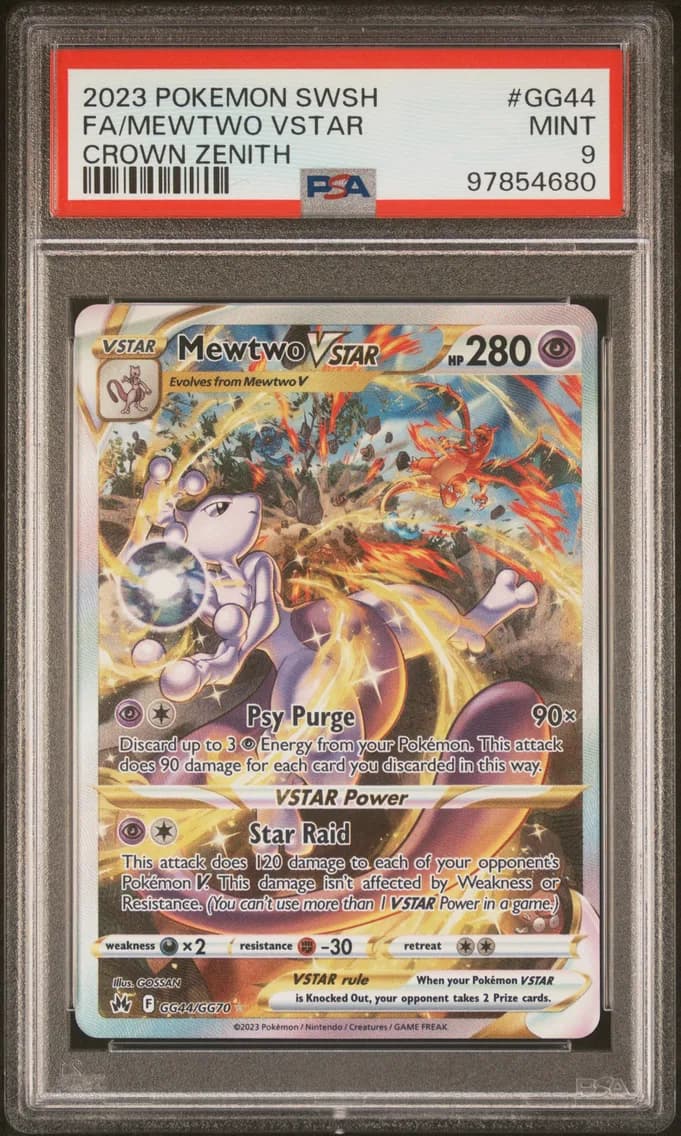 Mewtwo VSTAR, Sword and Shield Crown Zenith, PSA 9