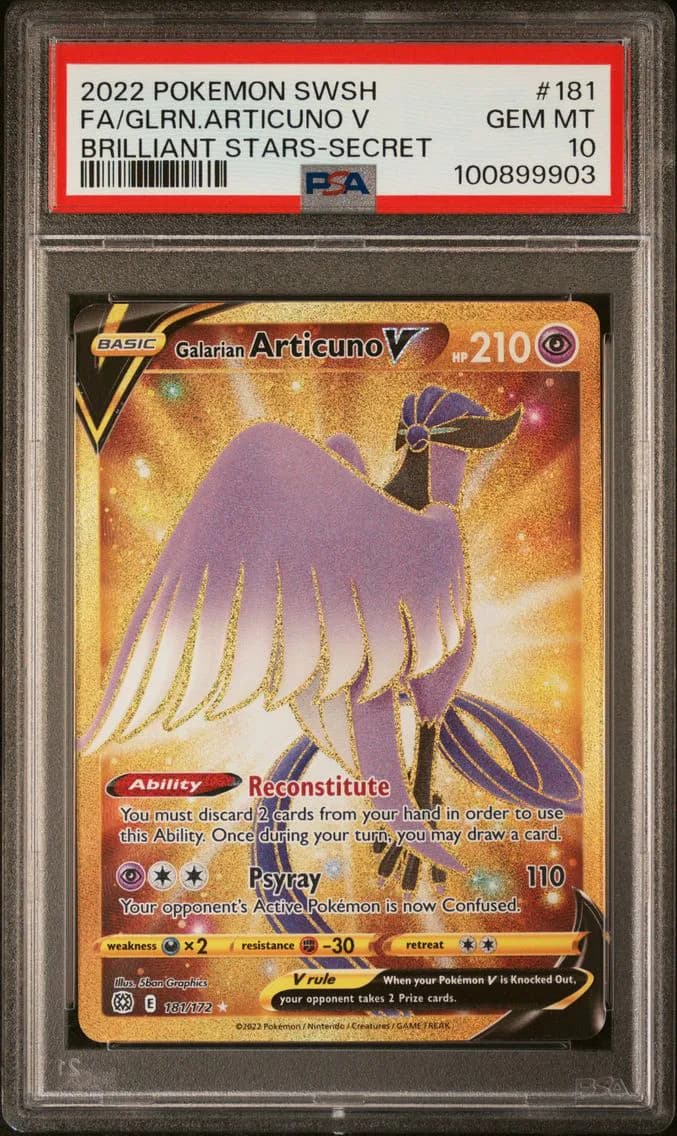 Galarian Articuno V, Sword & Shield Brilliant Stars, PSA 10