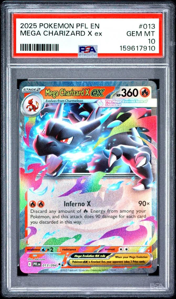 Mega Charizard X EX, Phantasmal Flames, PSA 10
