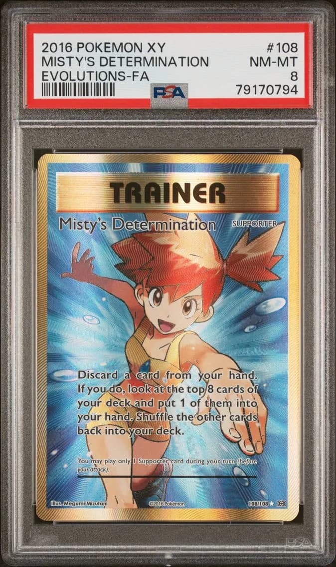 Misty's Determination, XY Evolutions, PSA 8