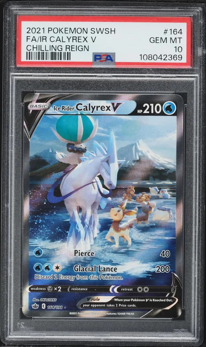 Ice Rider Calyrex V, Sword & Shield Chilling Reign, PSA 10