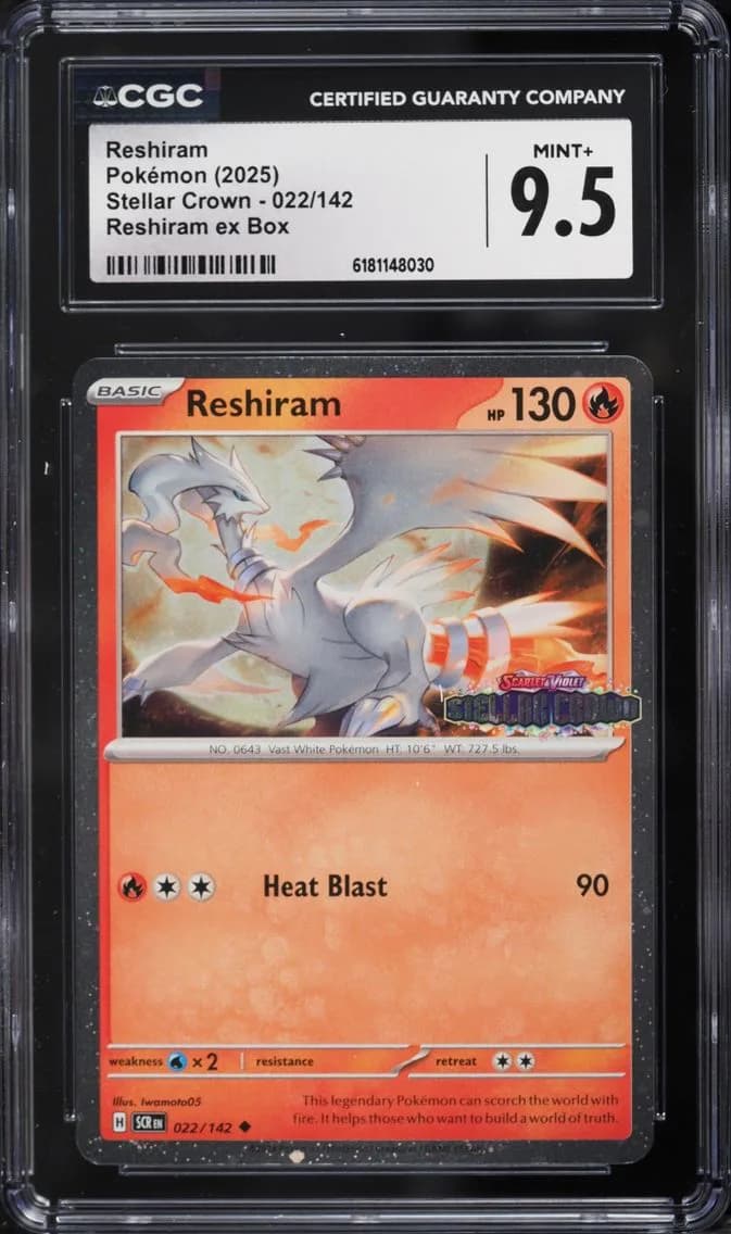 Reshiram, Stellar Crown, CGC 9.5