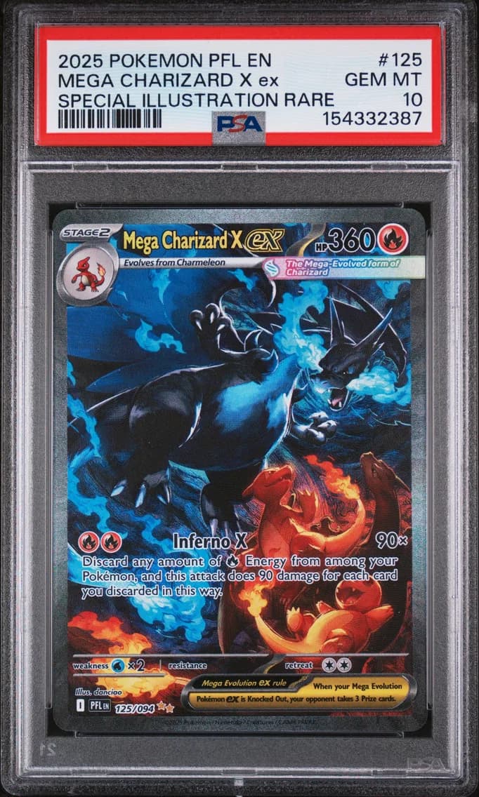 Mega Charizard X EX, Phantasmal Flames, PSA 10