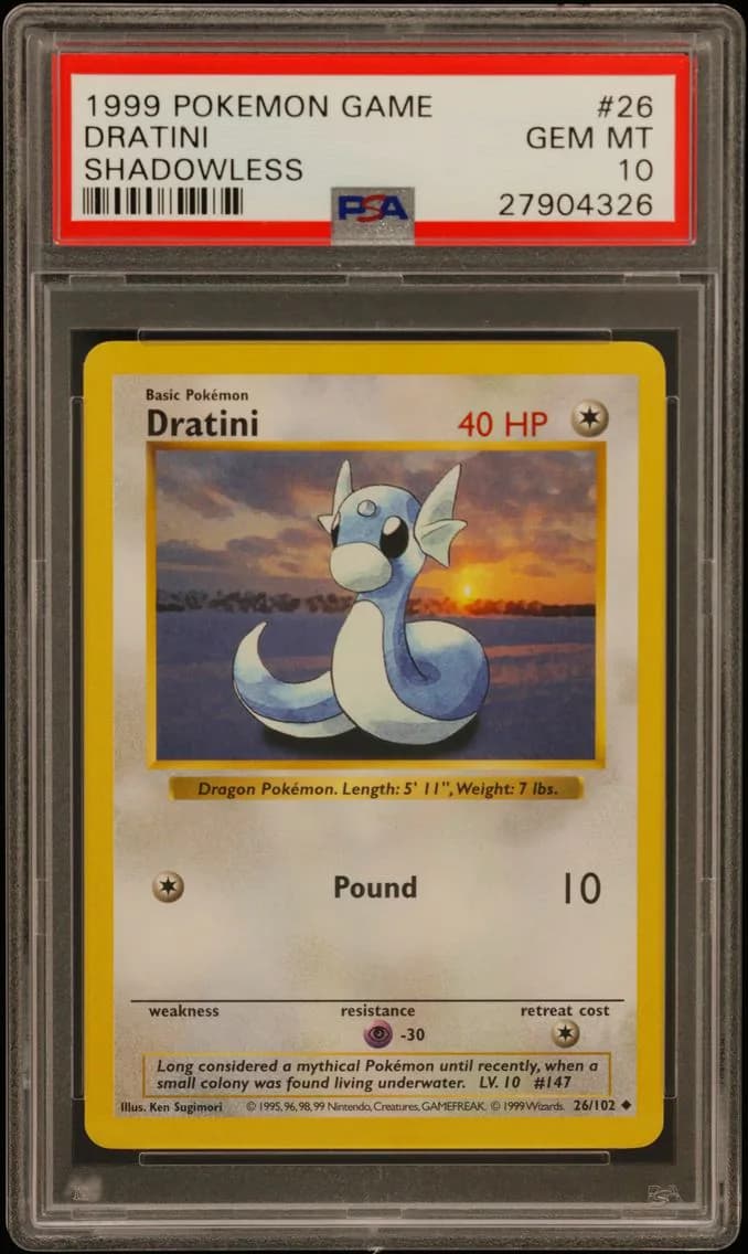 Dratini Shadowless, Game, PSA 10