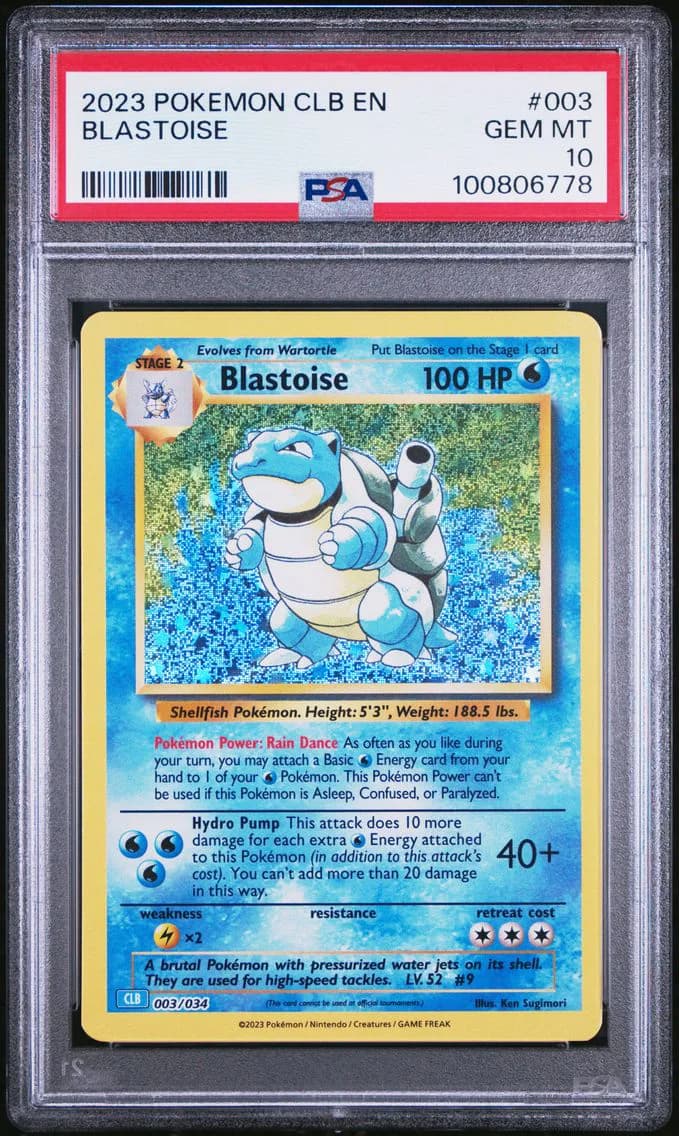 Blastoise, Clb-Trading Card Game Classic Blastoise & Suicune EX Deck, PSA 10