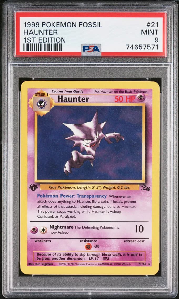 Haunter 1st Edition, Fossil, PSA 9