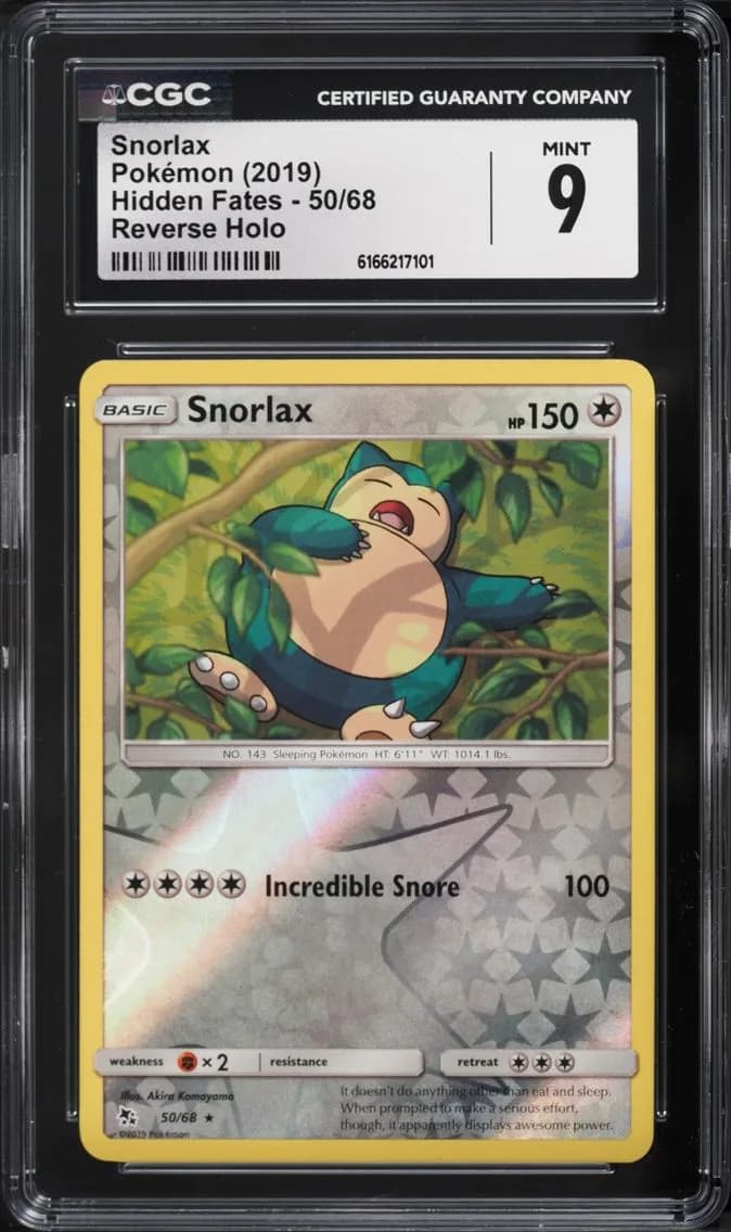 Snorlax, Hidden Fates, CGC 9