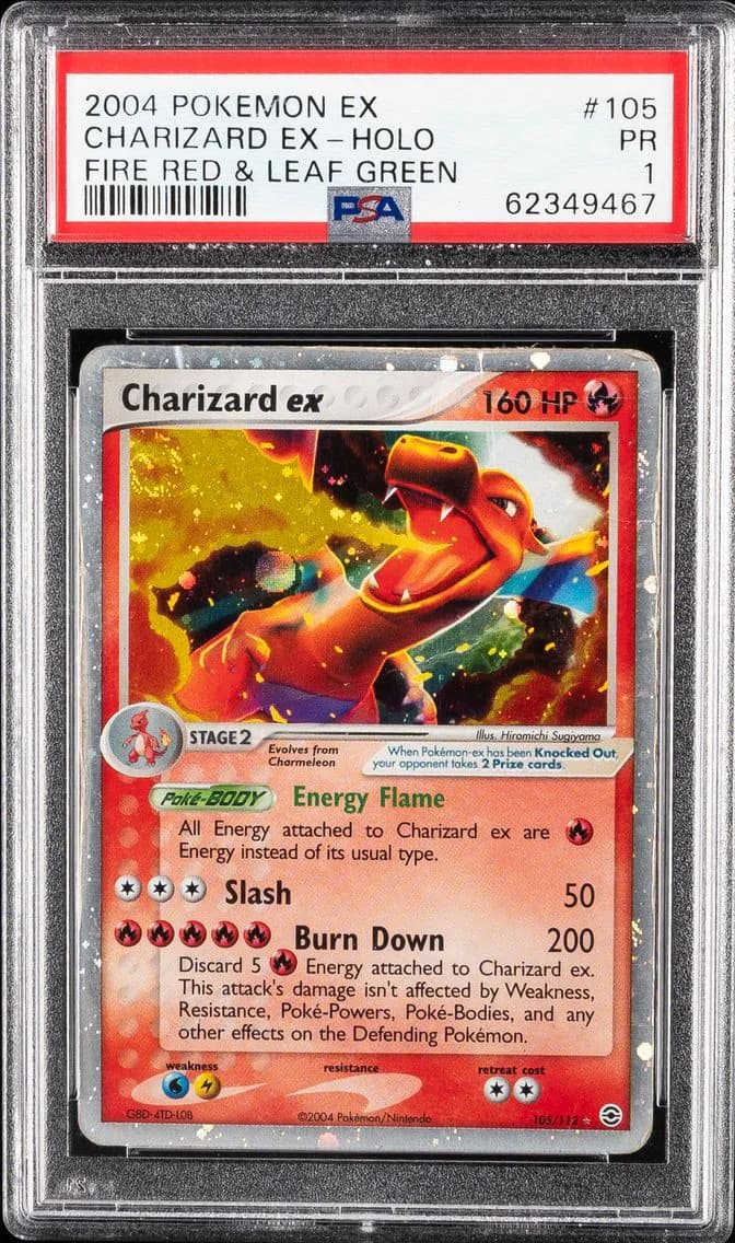 Charizard EX-Holo, EX Fire Red & Leaf Green, PSA 1