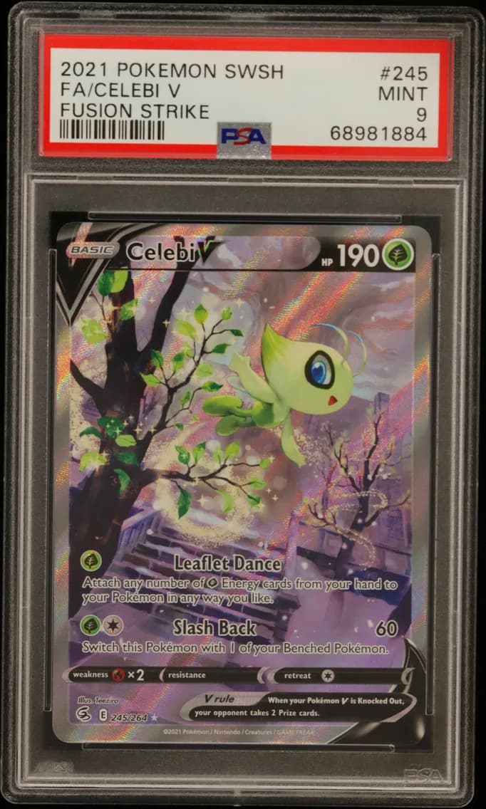 Celebi V, Sword & Shield Fusion Strike, PSA 9