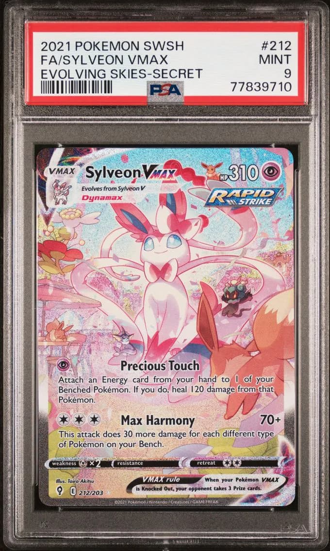 Sylveon VMAX, Sword & Shield Evolving Skies, PSA 9
