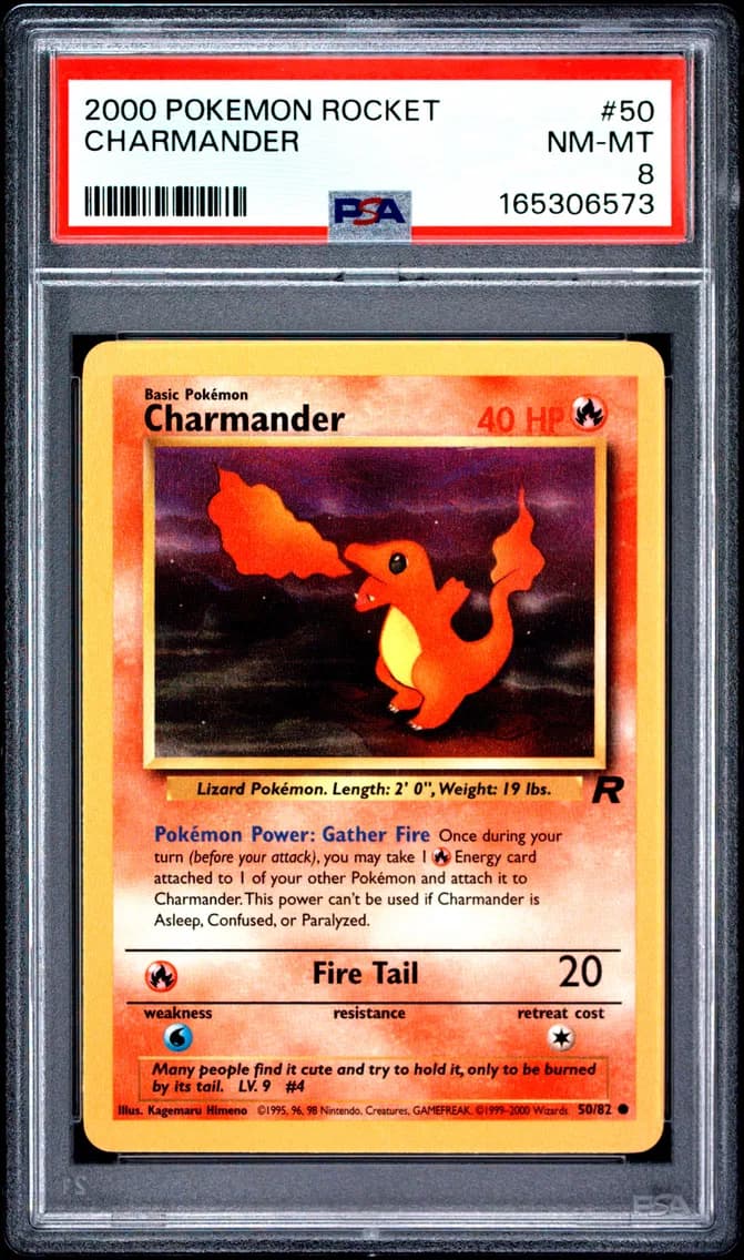 Charmander, Rocket, PSA 8