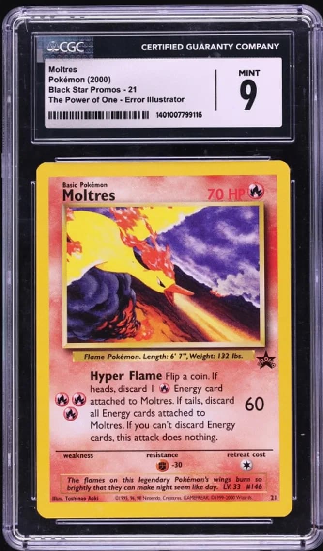 Error Moltres, Black Star Promos - WotC, CGC 9