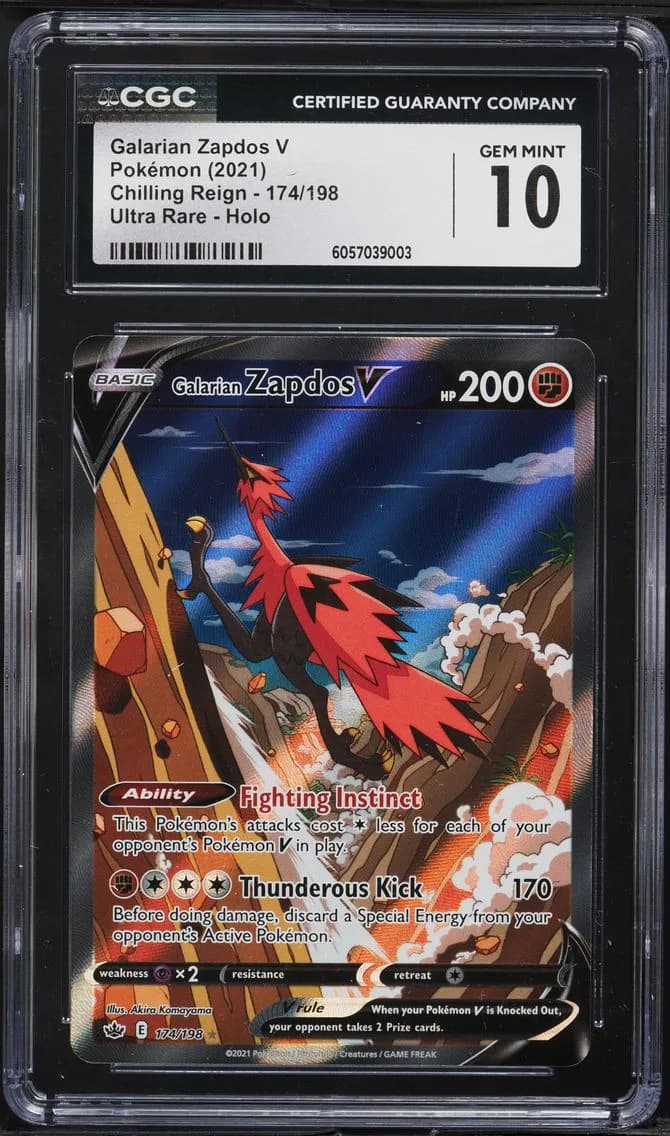 Galarian Zapdos V, Chilling Reign, CGC 10