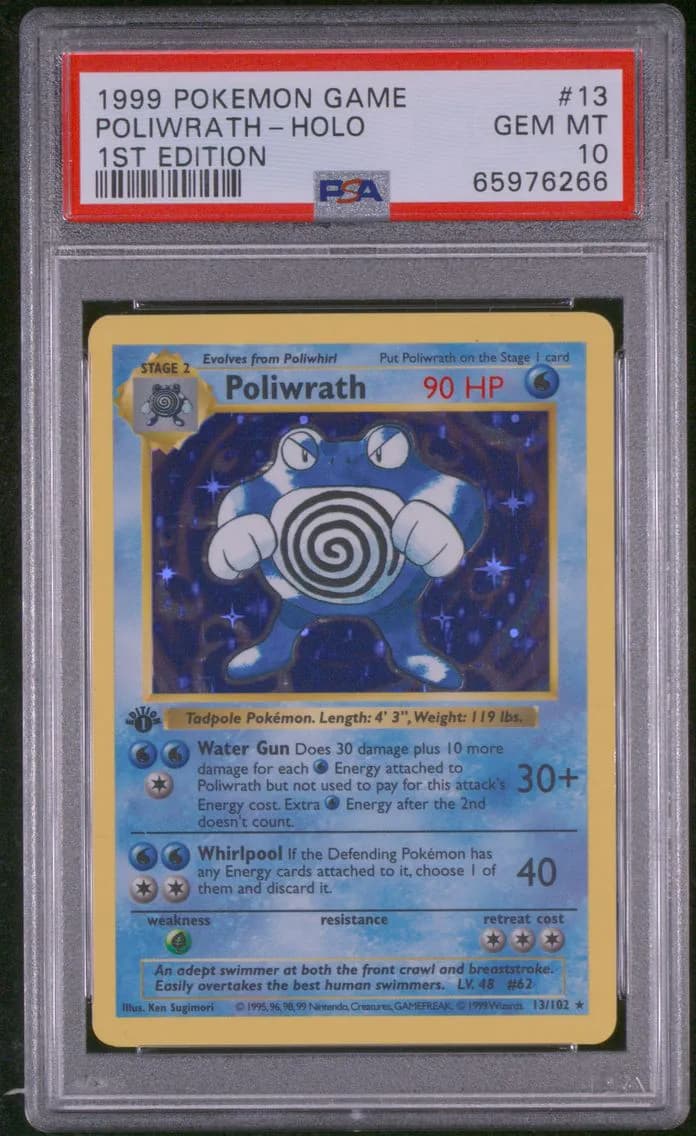 Poliwrath-Holo 1st Edition, Game, PSA 10