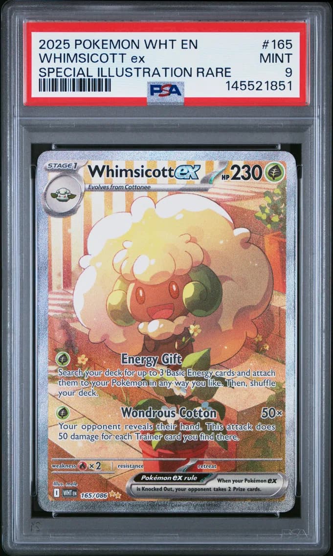 Whimsicott EX, White Flare, PSA 9