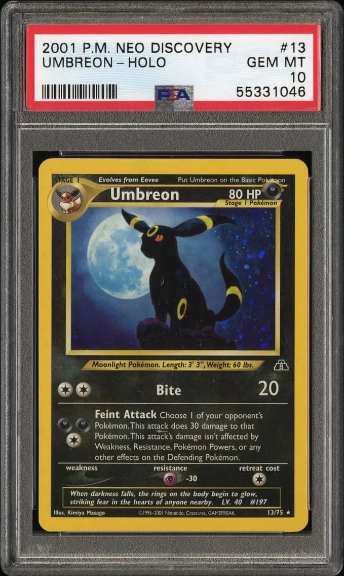 Umbreon-Holo, Neo Discovery, PSA 10