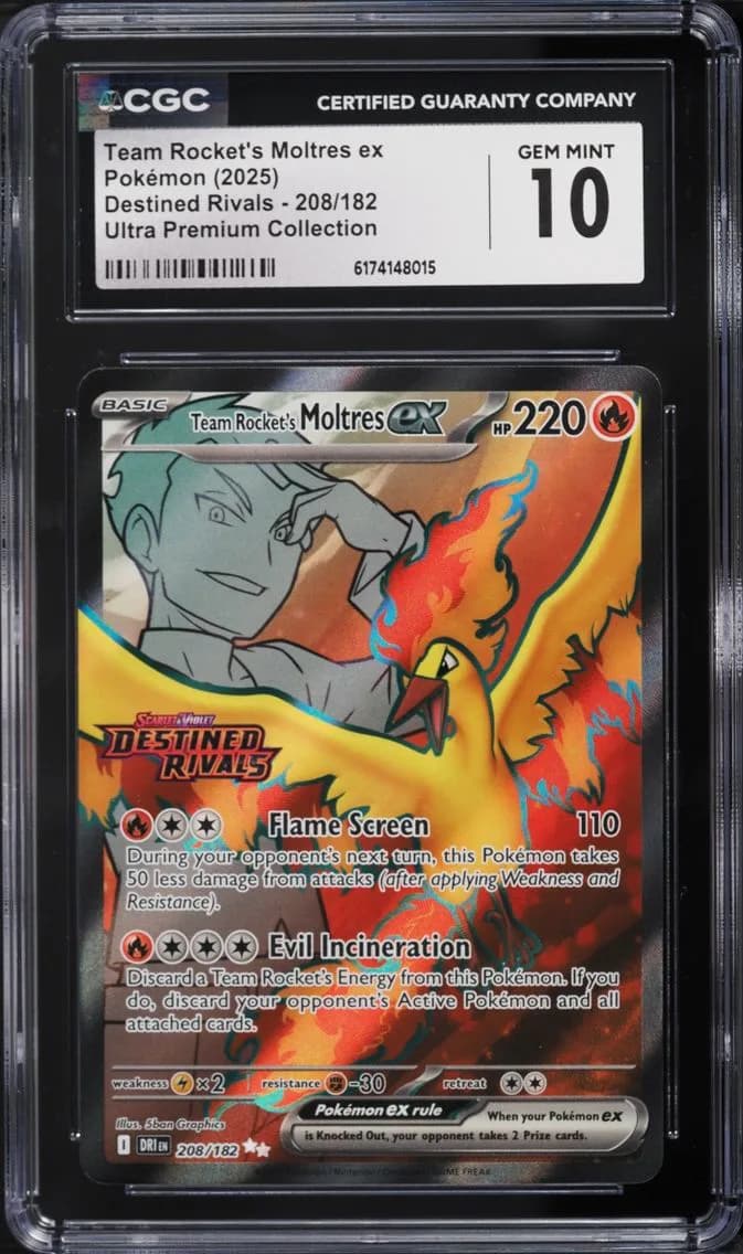 Team Rocket's Moltres EX, Destined Rivals, CGC 10