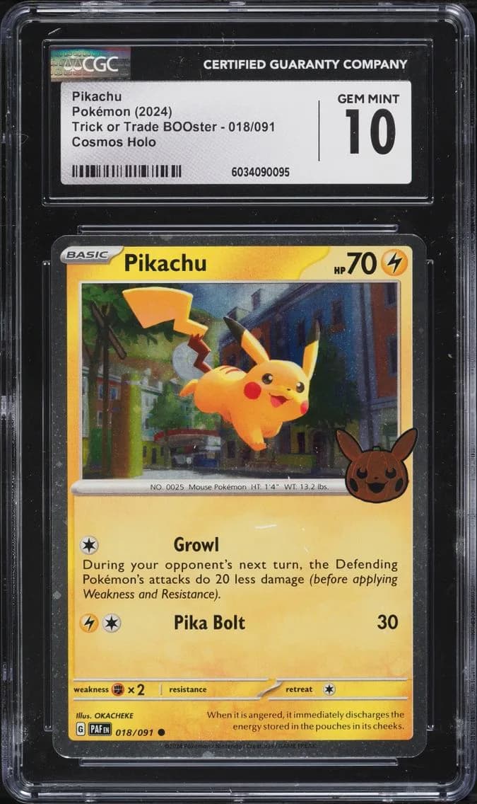Pikachu, Trick or Trade BOOster (2024), CGC 10