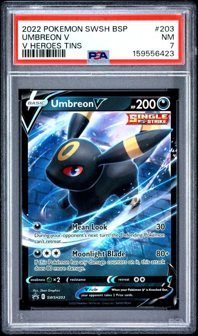 Umbreon V, Swsh Black Star Promo, PSA 7