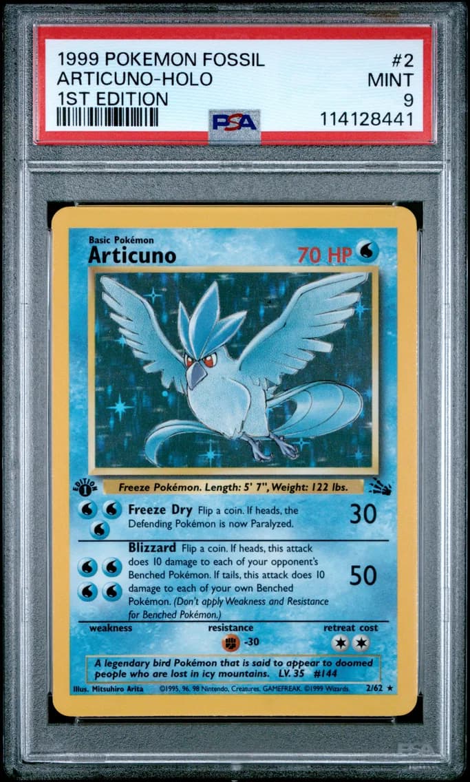 Articuno-Holo 1st Edition, Fossil, PSA 9