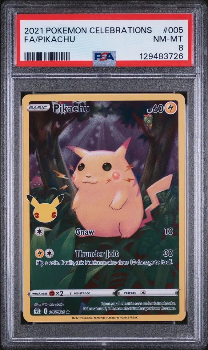Pikachu, Celebrations, PSA 8