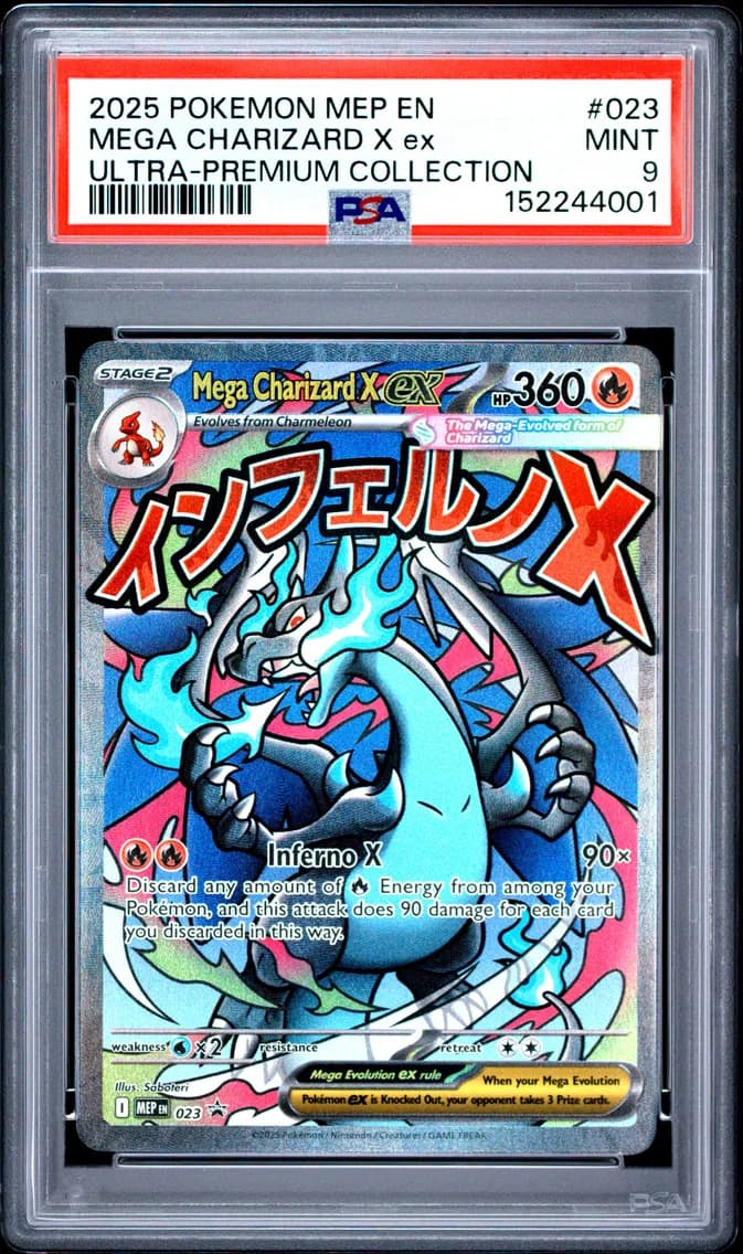 Mega Charizard X EX, Me Black Star Promo, PSA 9